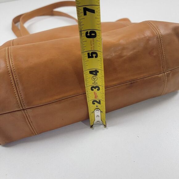 Vintage 90s Coach Leather Tote Bag Purse Brown Leather Carryall - Picture 8 of 16